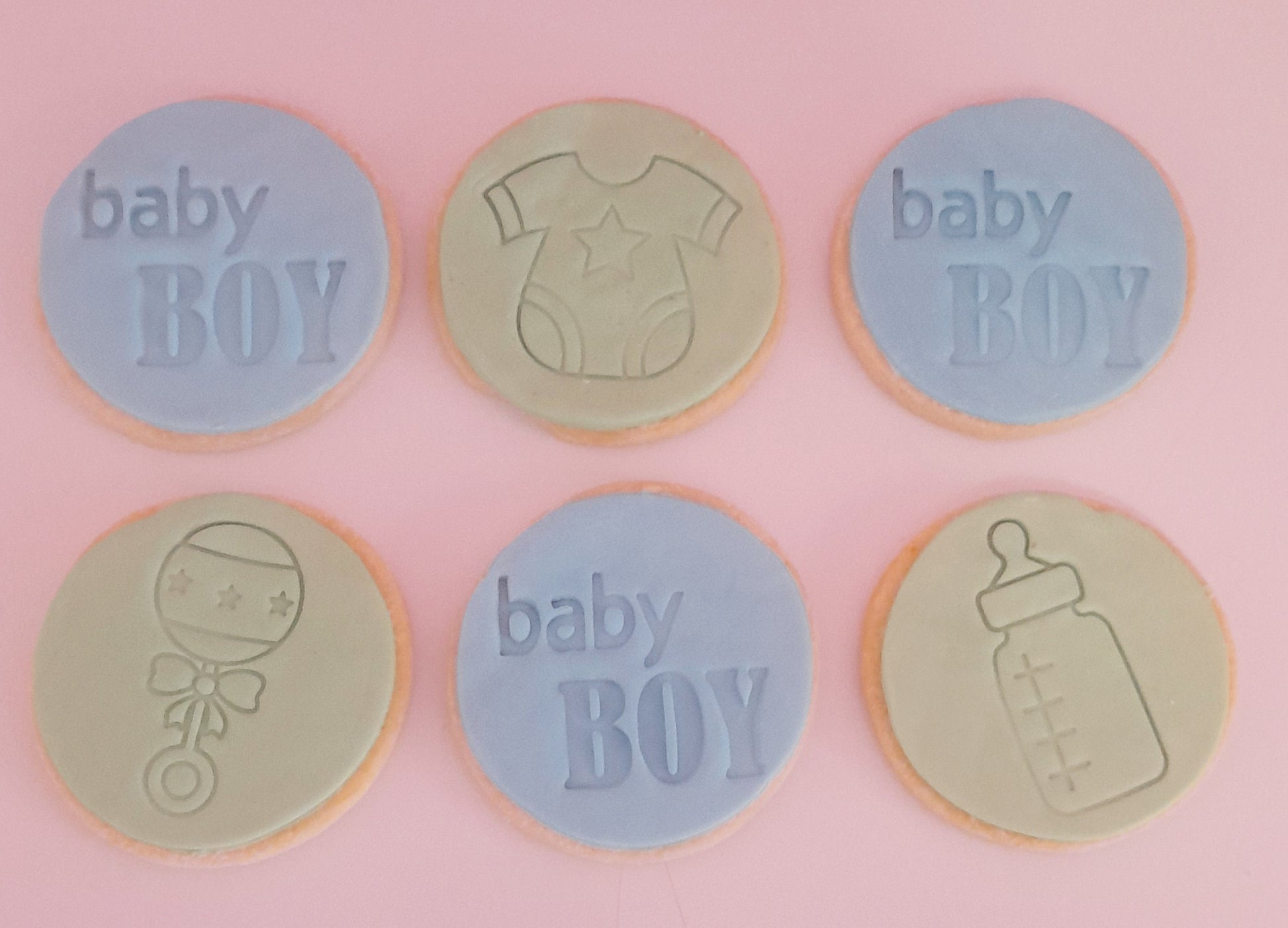 baby cookies sugar cookies boy blue green