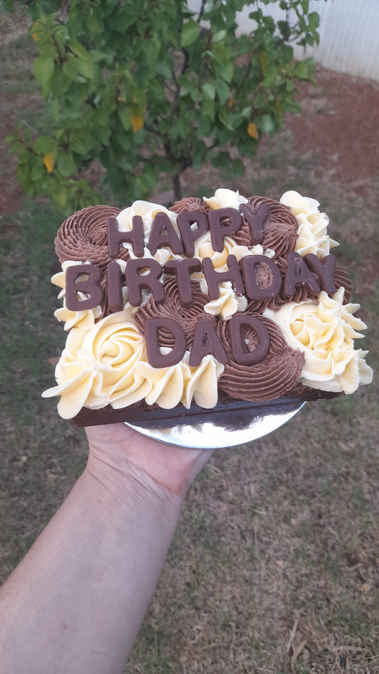 Brownie decorated slab