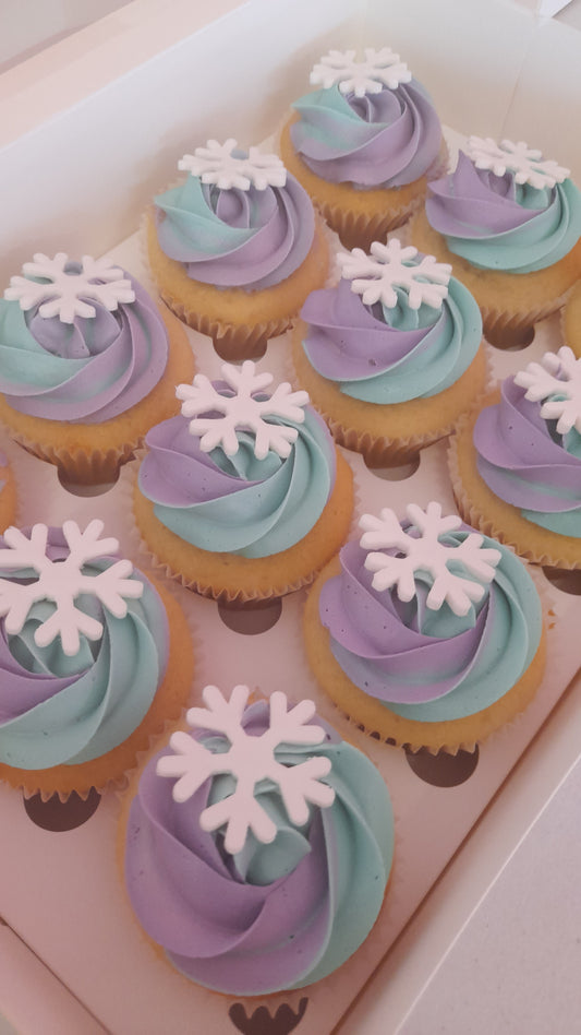 Themed Cupcakes Frozen/Snowflake