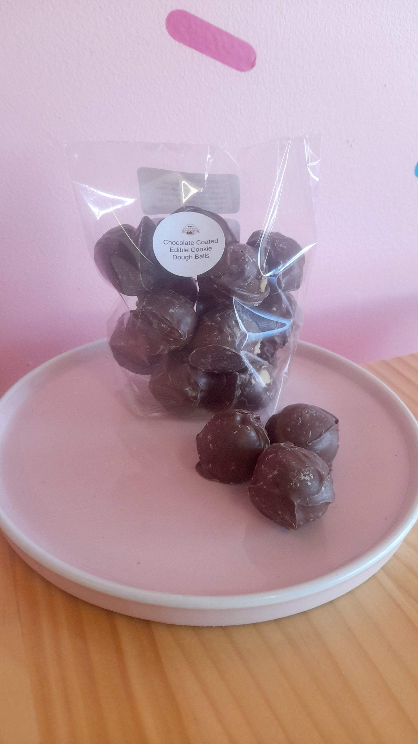 edible cookie dough, chocolate, ball