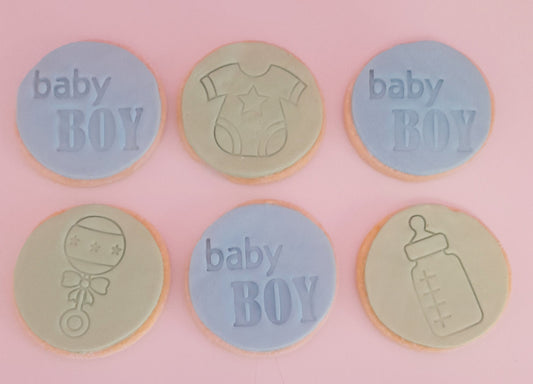 baby cookies sugar cookies boy blue green